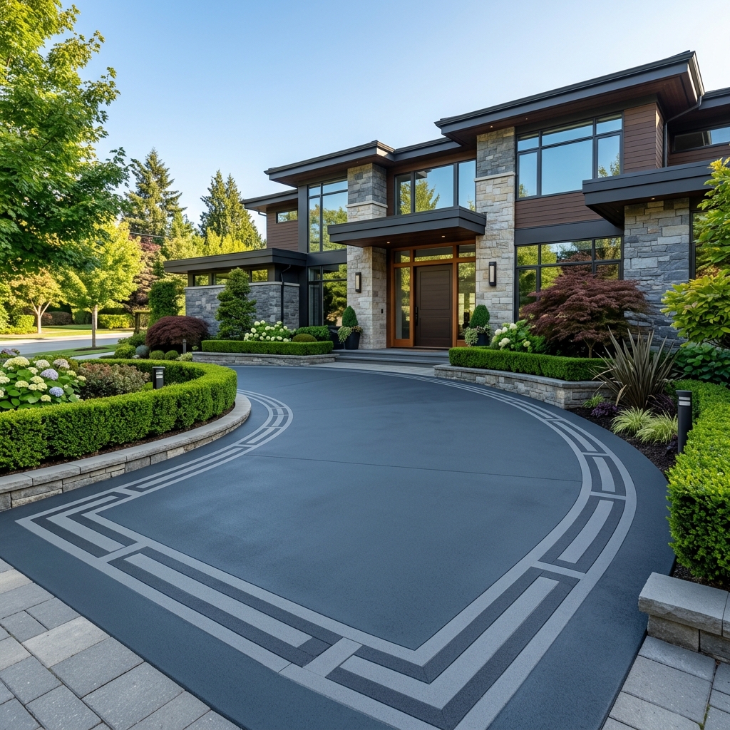 Premium EPDM rubber driveway surfacing at a luxury residential home